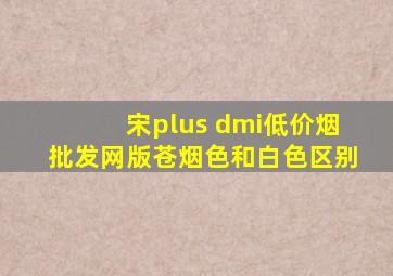 宋plus dmi(低价烟批发网)版苍烟色和白色区别